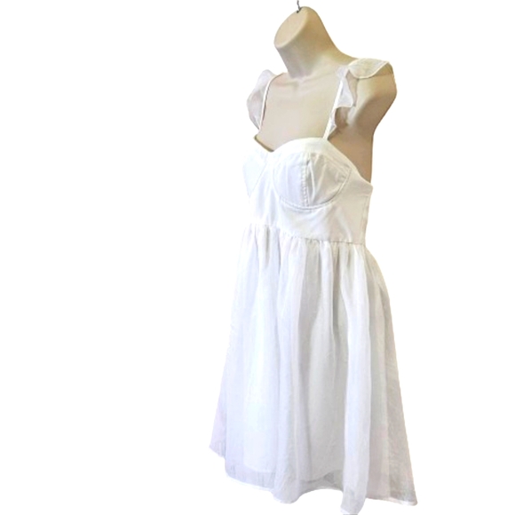LE LIS Western Vogue White Sweetheart Neckline Fit&Flare Mini Dress,Large,NWT - Picture 3 of 16